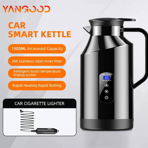 Yangood Portable Car Hot Kettle 1500ML Large Capacity 304 St