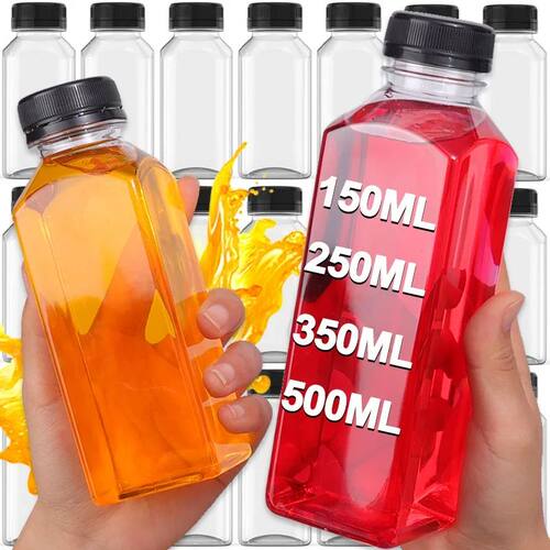 150/500ML Empty Plastic Drink Containers with Black Screw Ca