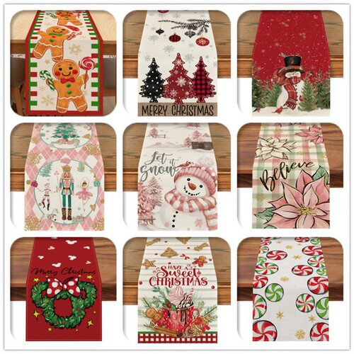 Christmas Decorative Table Runner Home Party Dining Table At