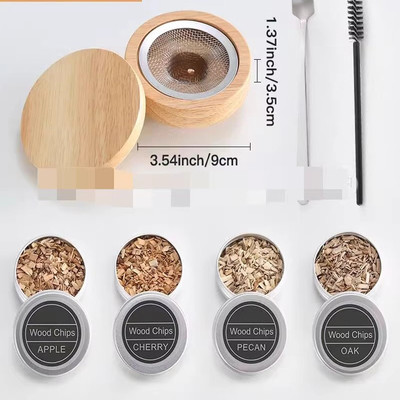 Glass Top Smoker Cocktail Smoker Kit With 4PCS Wood Chips Ba