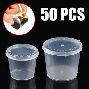 50Pcs Plastic Sauce Jars With Lids Food Sauce Cup Disposable
