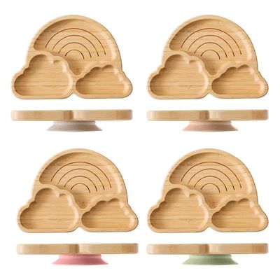 Baby Wooden Tableware Set Could Bamboo Wooden Plate Bowl Sil