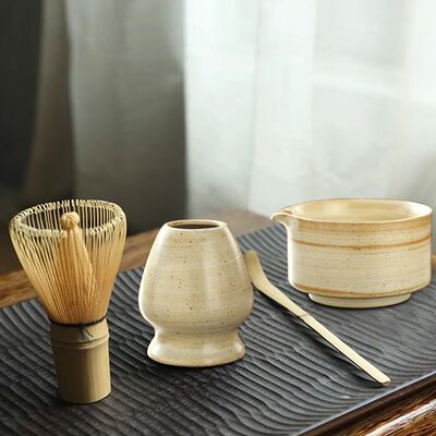 4PCS Matcha Tea Set Safe Bamboo Whisk Teaspoon Tea Sets Indo