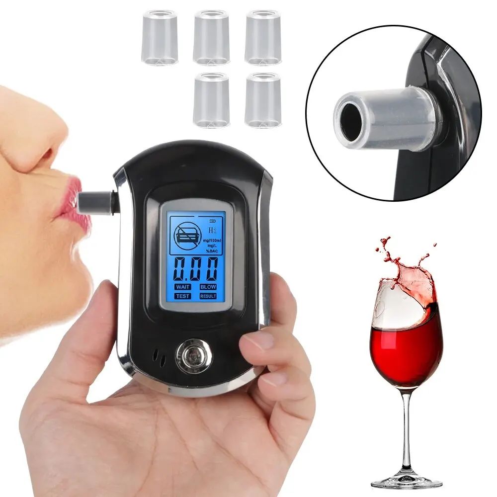 Mini Manual Digital Breath Alcohol Tester LCD Screen Breath