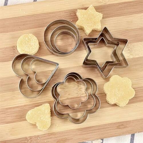 3/12Pcs Set Stainless Steel Cookie Biscuit DIY Mold Star Hea