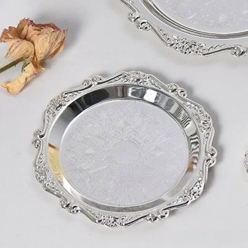 Retro Silver Plated Plates Cake Dessert Tray High Tea Snack