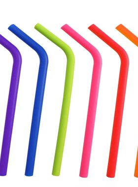 Leeseph Reusable Silicone Drinking Straws, Big Size Flexible