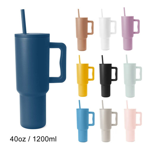 Customized 40 oz Tumbler with Handle Vacuum Insulated Mug Wi