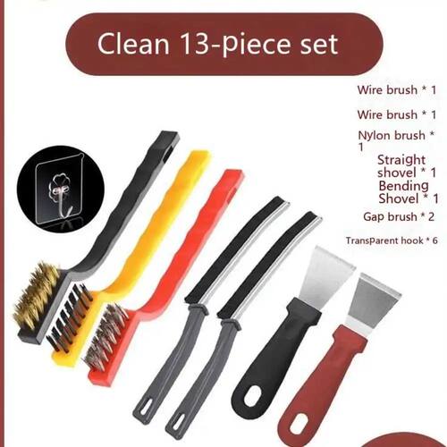 5/8/13 Kitchen Cleaning Brush Set,Deep Clean Gas Stove Brass