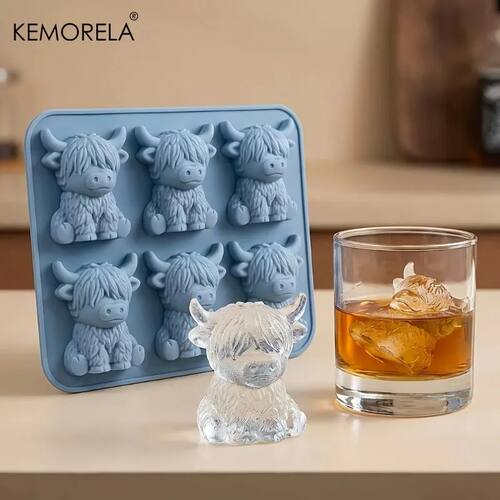 Summer Mini Highland Cow Cube of Ice Mold 3D Cute Silicone I