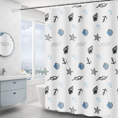 Simple small shell shower curtain Bathroom waterproof curtai