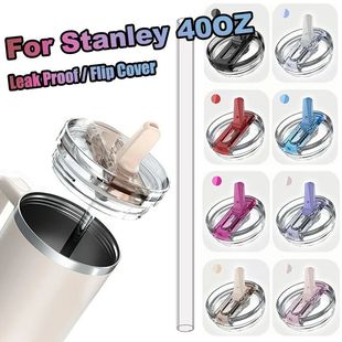 For Stanley 40oz Leak-proof Flip Lid With Straw Reusable Rep