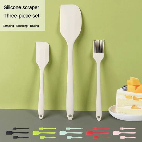 3 piece kitchen baking set all in one silicone spatula oil b