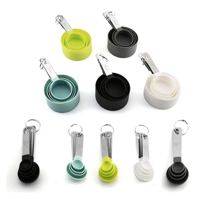 4pcs Kitchen Tools Measuring Spoons cups Set steel handleTea