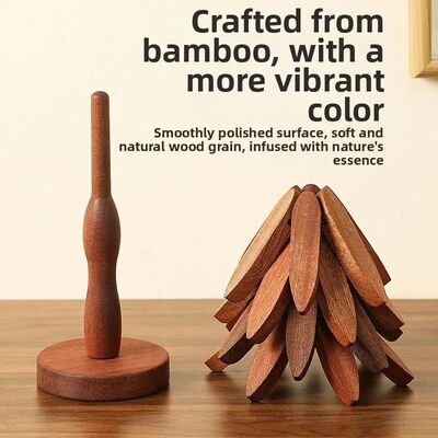 Tree Design Stand Wooden Trivets Decorative Anti Scald Heat