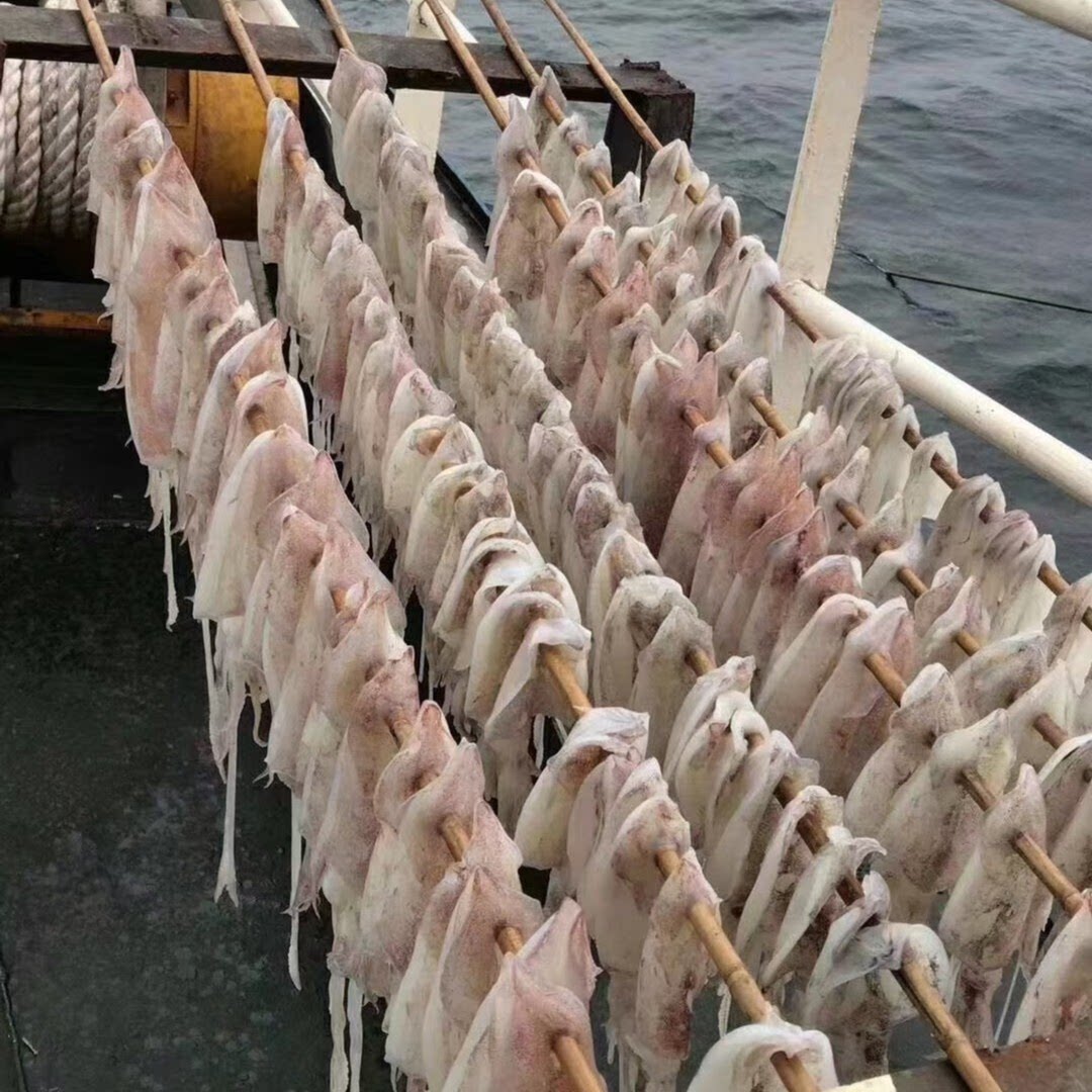 鱿鱼干 北海船晒鱿鱼干吊晒鱿魚鱿鱼干