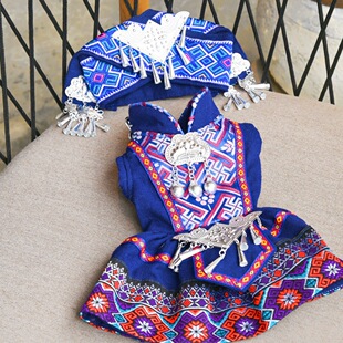 桃子酱广西壮族猫咪民族服饰三月三宠物拍摄道具哈吉咪民族服装