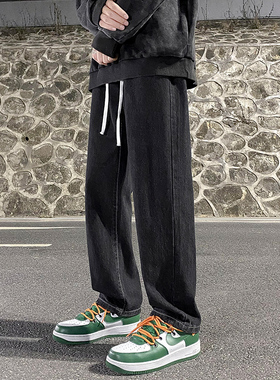 干活穿的裤子耐磨牛仔裤无磁无铁上班工作服男装宽松直筒休闲长裤