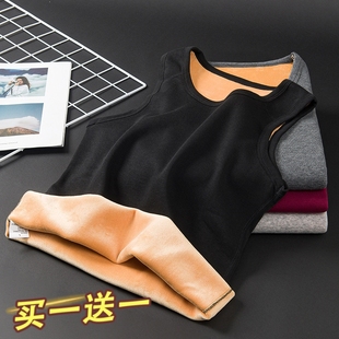 冬季 圆领无痕保暖打底衫 休闲内穿加绒厚背心 男马甲修身 黄金绒砍袖