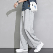 男春秋季 潮流学生大码 2025新款 运动裤 宽松阔腿休闲长裤 韩版 裤 子潮