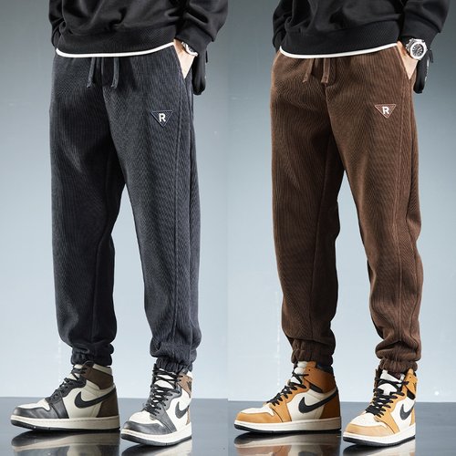 清仓捡漏商场专柜撤回休闲运动卫裤男保暖秋冬外穿灯芯绒束脚裤子
