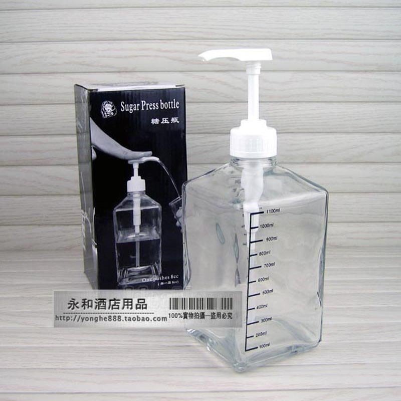 玻璃糖压瓶果糖瓶子手压式奶茶