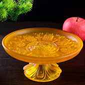 供佛八吉祥仿琉璃果盘如意莲花水果盘家用奉神食物盘子糠果盘果盘