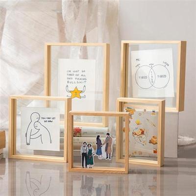 Corkboard photo wall solid wood frame blackboard pine offic