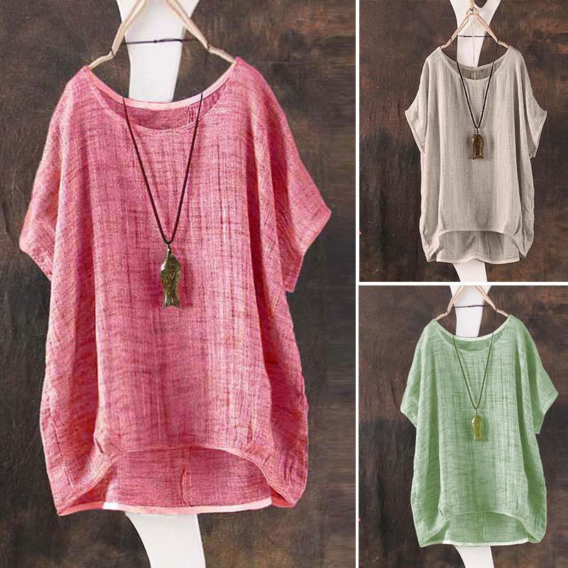 2020 plus big size cotton T-Shirt Women Casual Blouse Tops女