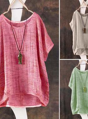 2020 plus big size cotton T-Shirt Women Casual Blouse Tops女