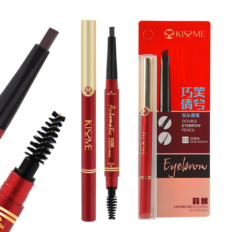 琪仕美巧笑倩兮自动眉笔双头带眉刷细头初学者易上色不晕染防水持