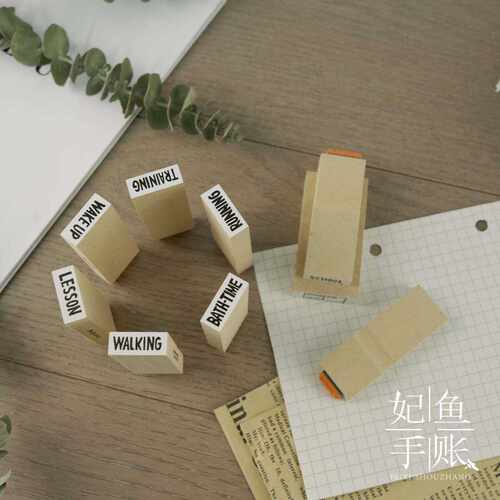 Rirarira木质迷你印章套装组合