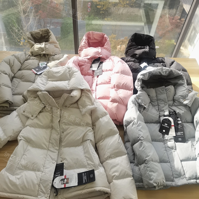 LU家五格# 三星進口95白鸭绒杜邦三防连帽收腰羽绒服保暖外套女新
