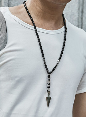 Tailxy  Classic Arrow Pendant Necklace For Men Handmade 6mm