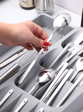 Retractable Knife And Fork Storage Box Food Spoon Finishing