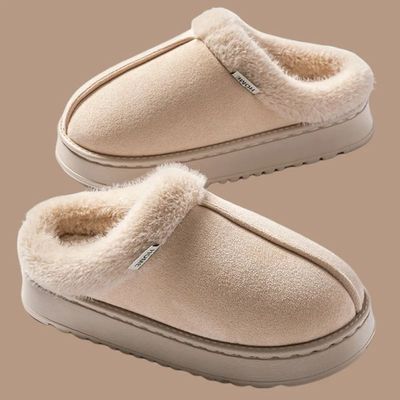 Women's Winter Slippers Non-Slip Indoor House Shoes, Plush F