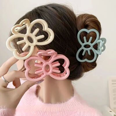 1 Pcs Women's Hair Claws Dopamine Sweet Cute Trend Bow Hollo