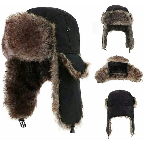 Winter Mens Ushanka Trapper Hat Russian Trooper Ear Flap Cap