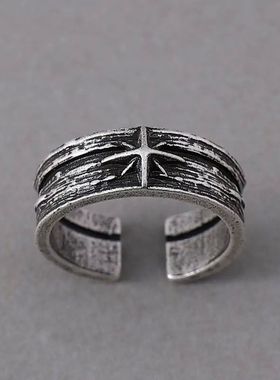 Retro Stary Night Art Ring For Men Silver Color Punk Gothic
