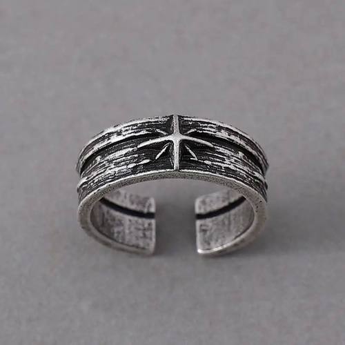 Retro Stary Night Art Ring For Men Silver Color Punk Gothic