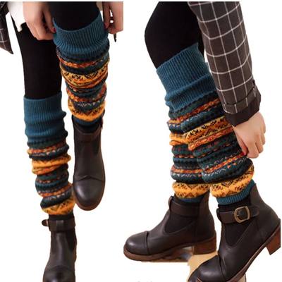 Women Winter Warm Foot Cover Knitted Leg Warmers Wool Lady H