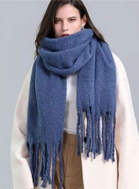 Winter Scarf Women Cashmere Warm Pashmina Solid Female Scarv