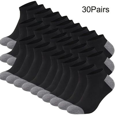 10/20/30pairs Men's Color Block Boat Socks,Breathable Comfy