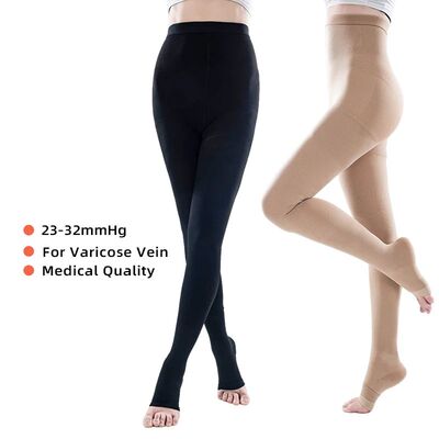 Compression Pantyhose Stocking 20-30mmHg Women Thighs Open T