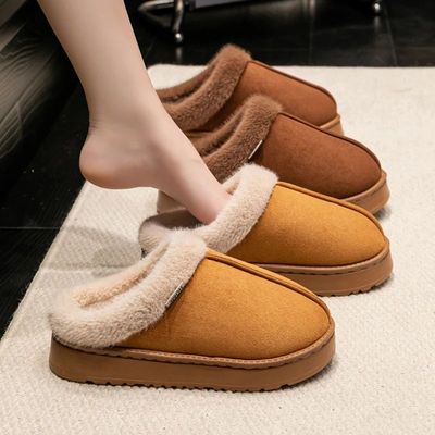 Women Fluffy Slippers for Autumn Winter Indoor EVA Thick Sol