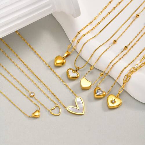 Fashion Love Heart Pendant Necklace for Women, Layering Neck