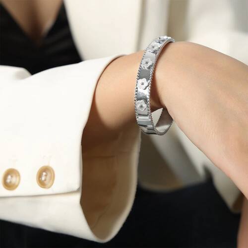 Fllower Bracelets Bangles For Women Stainless Steel Bracelet