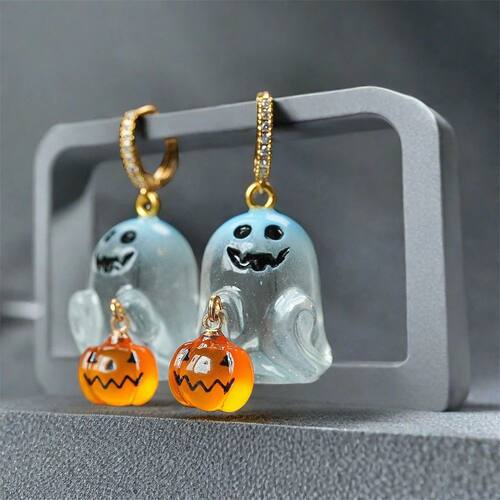 Fashion Halloween Ghost Drop Stud Earrings Women Girl Cute P