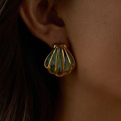 Uworld Holiday Ocean Shell Colored Abalone Shell Earrings 18