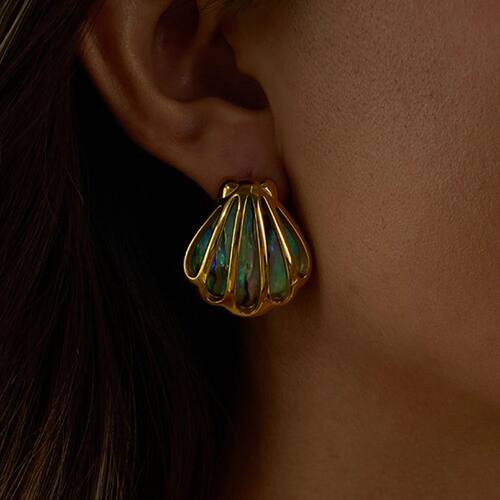 Uworld Holiday Ocean Shell Colored Abalone Shell Earrings 18